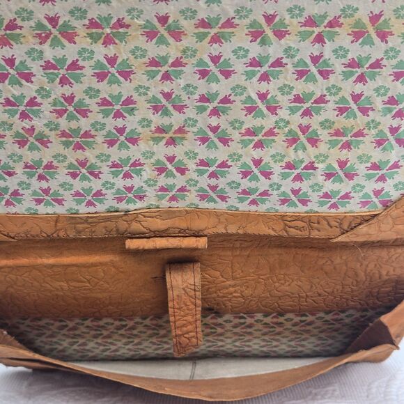 Egyptian Handmade Vintage Leather Bifold Organizer Document Holder Boho Business - Picture 7 of 11